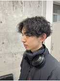 メンズ センターパート×波巻きスパイラルパーマ