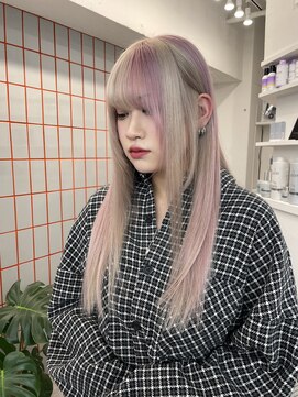 ペレ 渋谷(PELE) イメチェン/ホワイトブロンド/外ハネボブ/ワイドバング/渋谷