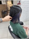 ラベンダーブルーケアブリーチインナーカラー髪質改善