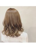 セミロングコテ巻き