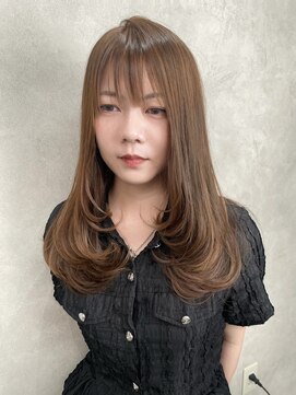 ルノン フィージュ(LUNON fieju) 暗めカラーグランマッシュデザインカラーフェイスフレーミング