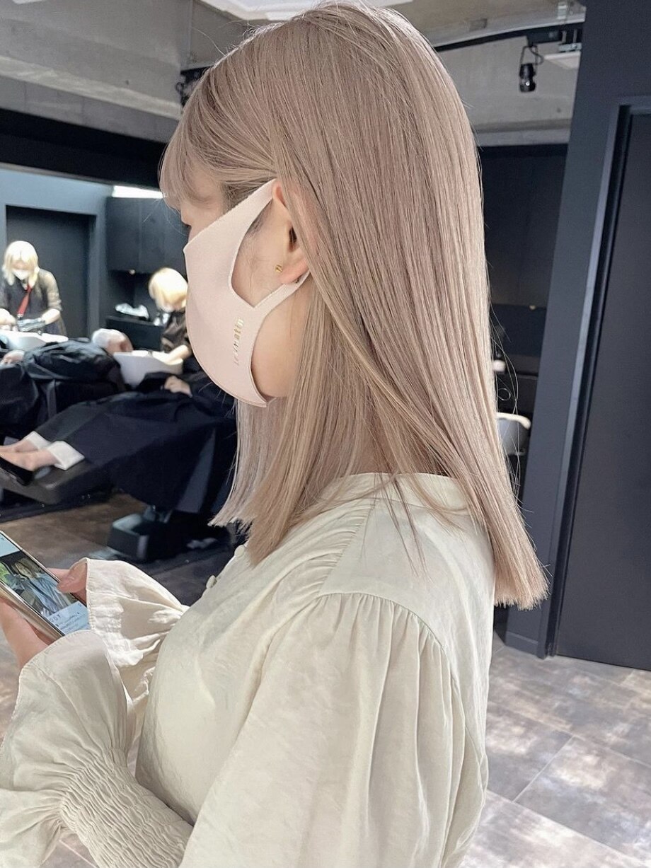 my32_ミルクティーピンクベージュ/Wカラー/ブリーチオンカラー