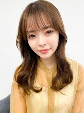 アース 東戸塚店(HAIR & MAKE EARTH) 2wayバング韓国前髪シースルーミディアムくびれヘア顔周り