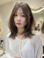 サイン 渋谷(SIGN) 韓国ヘアハッシュカットレイヤーカットベージュブリーチ無し