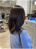 外ハネミディアム印象アップ暗めカラー赤羽十条板橋美容室