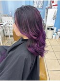 紫グラデーション【山口市美容室】【山口市グラデーション】