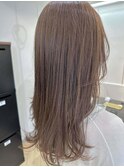 大人可愛いブリーチなし透明感ミルクティーベージュカラー