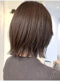 結べるボブレイヤーグレージュカラー透明感カラーベージュカラー