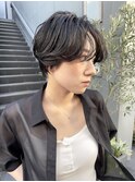 NUDEハンサムショート レイヤーショート黒髪コンパクトショート