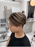 ニュアンスパーマ刈り上げセンターパートリバースセンターパート