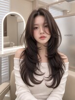 メラ 原宿(MELA) 【韓国レイヤーカット】暗髪でも艶っぽく柔らかいロングヘア