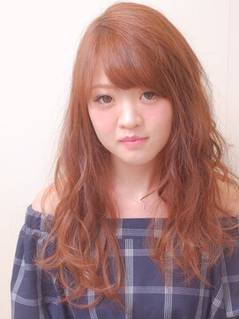 リズミカル ゆるっと巻き髪☆透け感ピンク