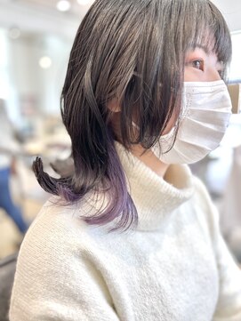 ノチ(Noci) 【志治幸佳】インナーカラー/紫/ラベンダー/外ハネ