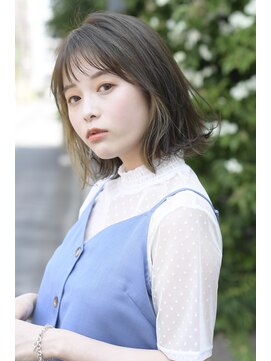 リコバイアフロート(riko by afloat) 韓国Aラインボブ/イヤリングカラー/ホワイトミルクティー