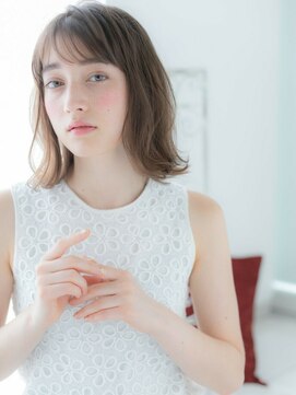 アルバハナレ 横浜(αlba HANARE) 関内/髪質改善/プラチナグレージュ×くびれ鎖骨ミディアムa