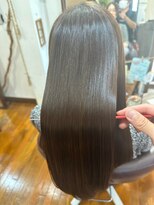 美容室 メザミー MESAMIES オリーブ系カラー髪質改善トリートメントストレートロング