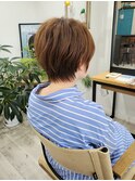 大人美人小顔カット×ナチュラル丸みボブ ショート30代40代50代