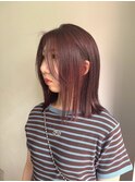 ★ハイトーンカラー韓国ヘア顔周りレイヤーカットピンクベージュ