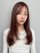 トリッカ シブヤ(TRICCA SHIBUYA)&nbsp;ハイレイヤー/ハッシュ/ロング/暖色カラー/シースルーバング