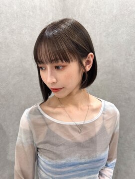 アールヘアーデザイン 千種(r hair design) さらツヤボブブラウンブリーチしない透明感カラー