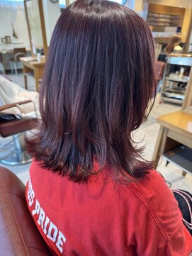 ルシュカイチマルニ(Rasca102) Rasca◆ピンクレッドカラー/レイヤーカット/くびれヘア