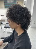 天神波巻きプードルパーマハードスパイラルマッシュメンズ強め