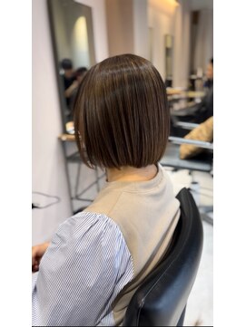 髪質改善ストレート暗めカラー