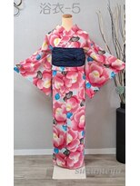 きものサロン すずめ屋&nbsp;レンタル番号　浴衣-5（ピンク椿）