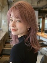 フレイムス ヘアアンドリラックス 大宮東口店(Frames)&nbsp;ピンクベージュ◎ミディアムハイトーンウルフレイヤー大宮