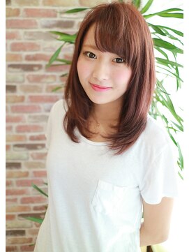 ヘアーサロンブランコ(hair salon blanco) ピンクベージュ×内巻きミディ☆