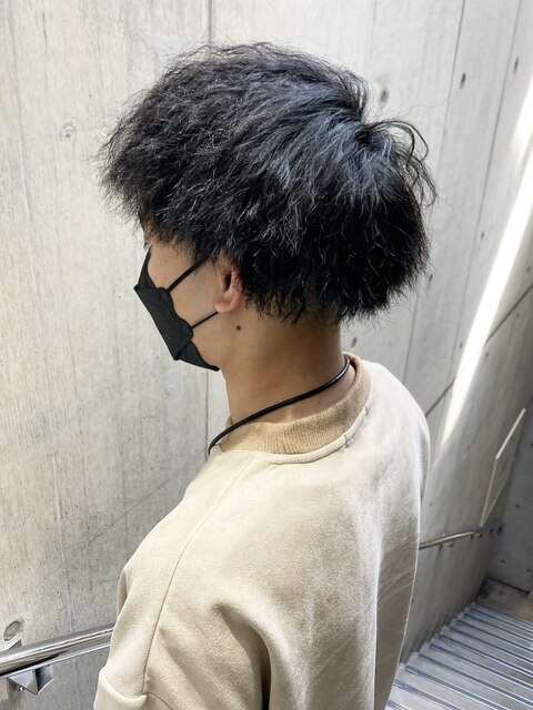 【FLAME 天文館】ツイストパーマ×黒髪マッシュヘア