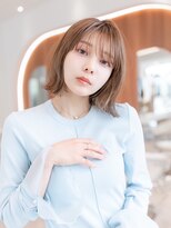 ハバナ 渋谷(HAVANA) 20代30代大人可愛いグレージュカラー斜めバングショートボブ