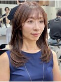 大人かわいい前髪カット顔周りカット美髪ネビージュ