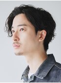 波巻きパーマメンズマッシュセンターパートスパイラルパーマ韓国