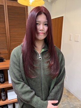 コレット 大宮(collet) 韓国風レイヤーカット チェリーレッド