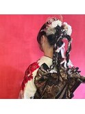 成人式ヘアセット（ツイン三つ編み）