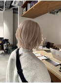 ブリーチ2回で出来るホワイトベージュ/ボブレイヤー