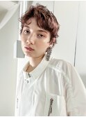 前髪カットミルクティー韓国ヘアショート_F60267