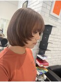 layered bob × milk tea beige