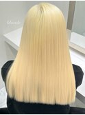 16354抜きっぱなしブリーチ金髪レイヤーロングホワイトブロンド