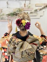 ヘアセットサロンエッジ(Edge)&nbsp;成人式編み込みルーズシニヨン