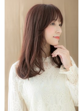 モッズヘア 越谷(mod's hair) 小顔フェザーバングxこっくりピンクベージュY越谷20代30代40代