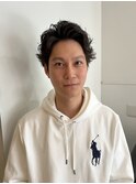 オールバック、サイドパート　ニュアンスパーマ