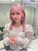 ハイトーンピンク/ヘアセット/ケアブリーチ[新宿/ピンクベージュ