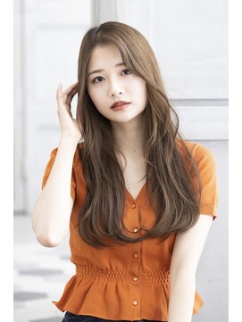 トティア 本通(Totia) 【Totia本通】斜めバング×レイヤーロング×アッシュオリーブ