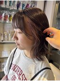ボブ×インナーカラー