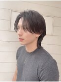フェザーセンターパート襟足長めウルフ梅ヶ丘豪徳寺美容室