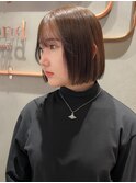 【北澤華】小顔シースルー前髪黒髪ボブルフ