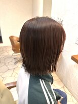 ロトヘアー(LOTO HAIR)&nbsp;切りっぱなしボブ×ピンクベージュ