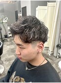 ホワイトメッシュ/ツイストパーマ